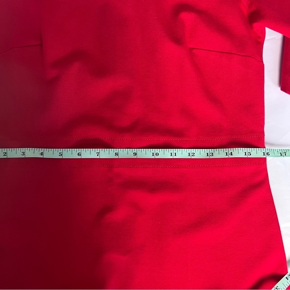 Talbots Round Neck Short Sleeve Ponte Sheath Back Zip Dress, Red, Size 4 - Picture 11 of 13